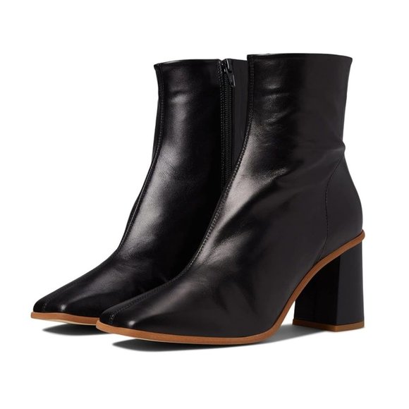 FREE PEOPLE Sienna Square Toe Ankle BOOTS Size 40 9.5 10 Black Leather NEW $198 - Picture 3 of 16